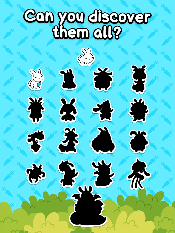 Spalvinga Rabbit Evolution scena su pieštais personažais